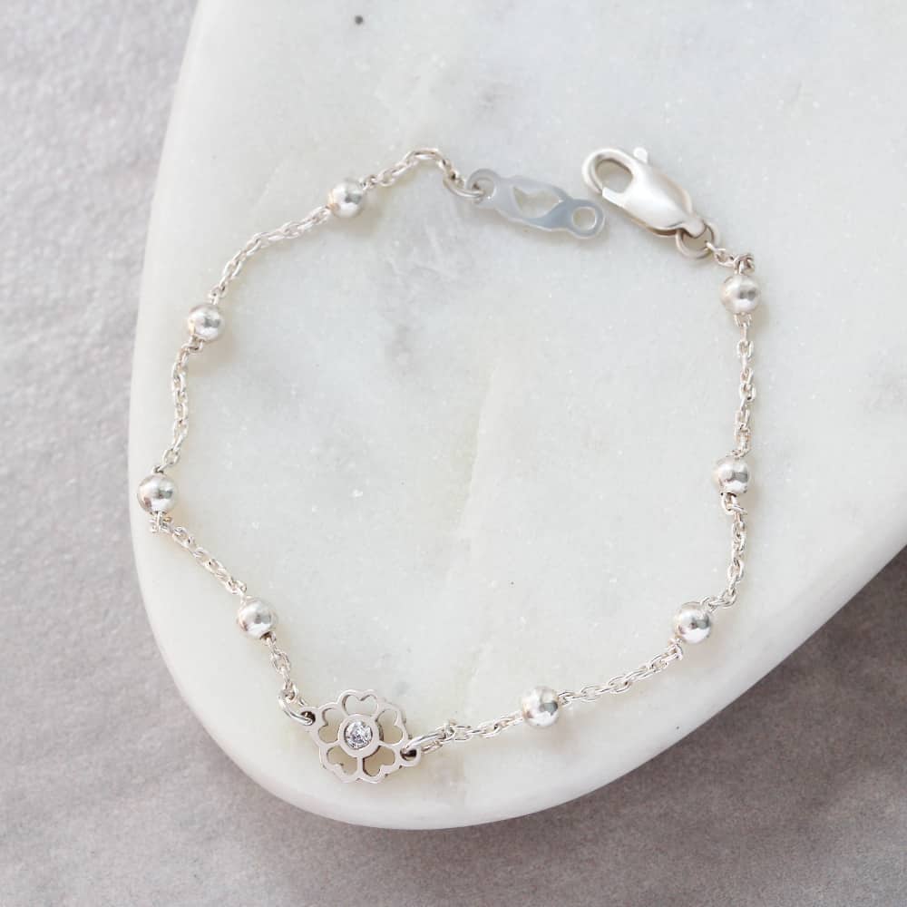 Çiy Damlası Çiçek ve Doğum Taşı Bileklik