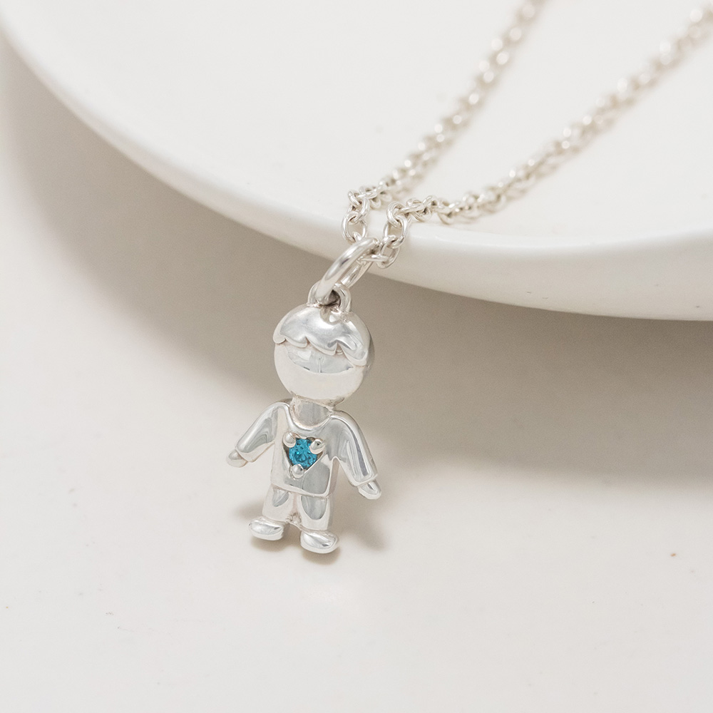 Erkek Bebek Doğum Taşı Kolye
