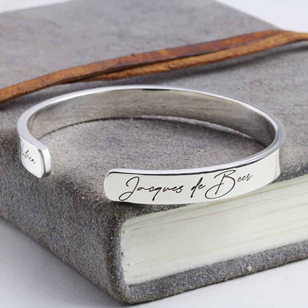 Kalın İmzalı Erkek Gümüş Bilezik - Görsel 2