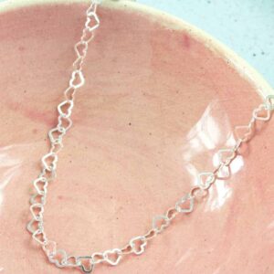 Kalp Zincir Gümüş Kolye