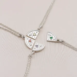 Doğum Taşı Pizza Dostluk Kolyesi