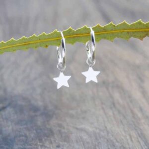 Yıldız Halka Gümüş Küpe